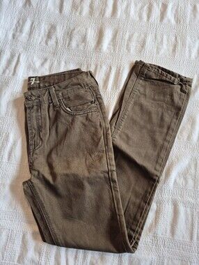 7 For All Mankind boys size 10 olive khaki boys jeans VGUC